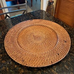 Vintage Honey Rattan Charger Plate
